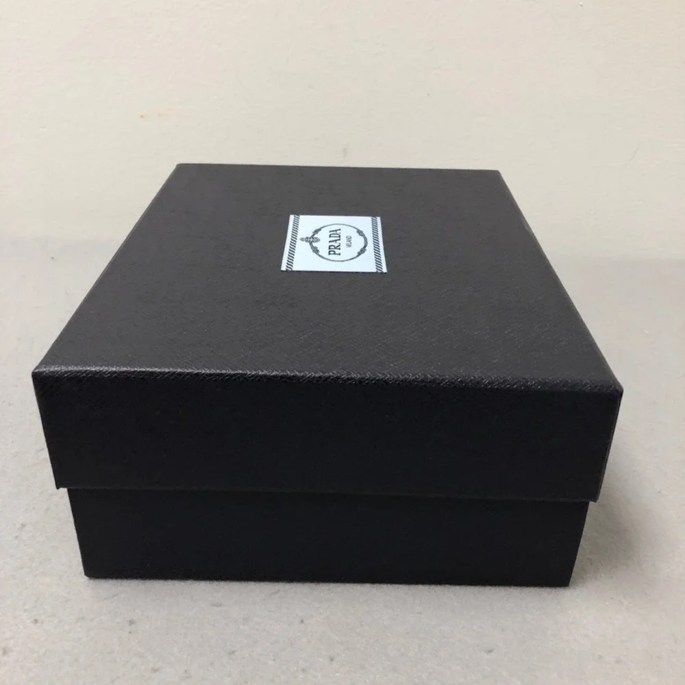 Prada Storage Box and Dust Bag Set Black Saffiano Texture Set 10x8x4